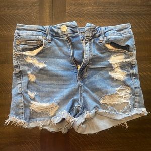 American Eagle Curvy Hi-Rise Shortie Jean Shorts Womens Size 6 Great Condition